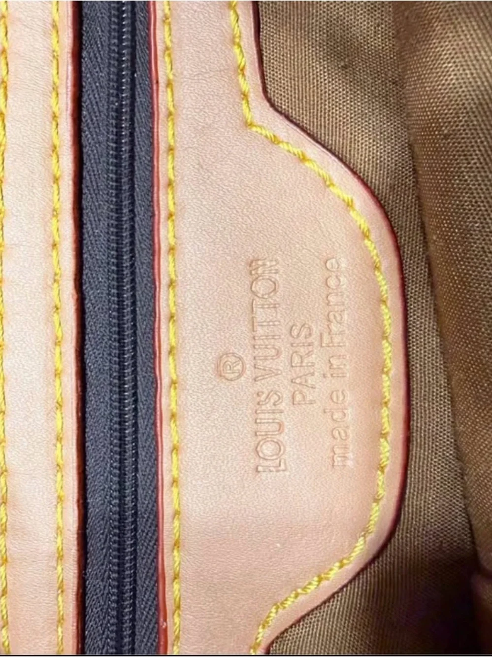 Louis Vuitton Monogram Canvas Shoulder Bag with Tan Trim